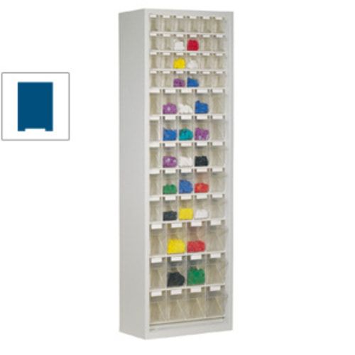 Magazinschrank mit Sichtlagerkästen - 2.000x1.270x250 mm - 154 Kästen - enzianblau