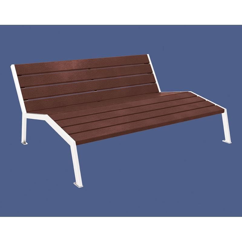 Liegestuhl aus Kunststoff und Stahlstreben - mit Rückenlehne - 808 x 1.800 mm (HxB) - Farbe enzianblau - Parkbank - Gartenbank