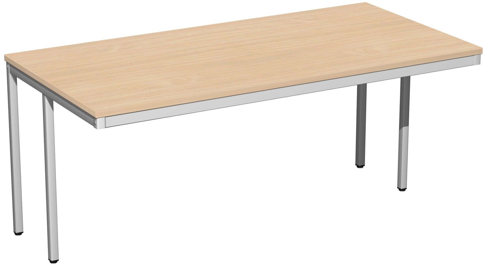 Schreibtisch - 4-Fuß Eco - Bürotisch - 720 x 1.000 x 800 mm (HxBxT) - Gestell lichtgrau - Ahorn