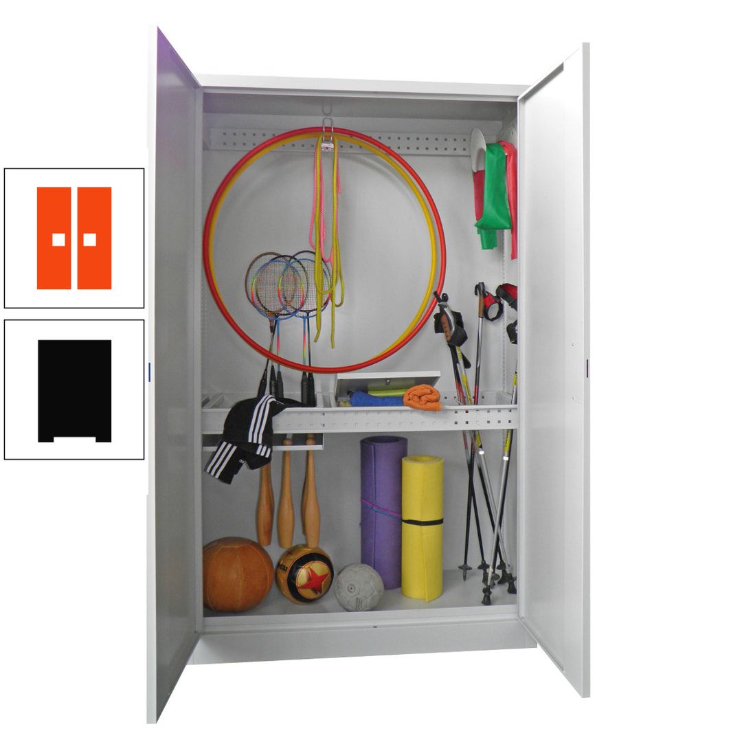 Sportschrank - Vollblechtüren - Variante 1 - 1.950x1.200x500 mm (HxBxT) - anthrazitgrau