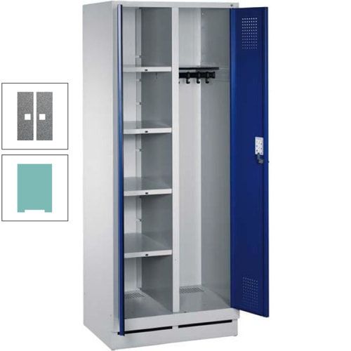 Mehrzweckschrank, Doppeltüren, Füße, 2 Abteile a 300 mm, Korpus anthrazitgrau, Tür anthrazitgrau, 1.800 x 600 x 500 mm (HxBxT)