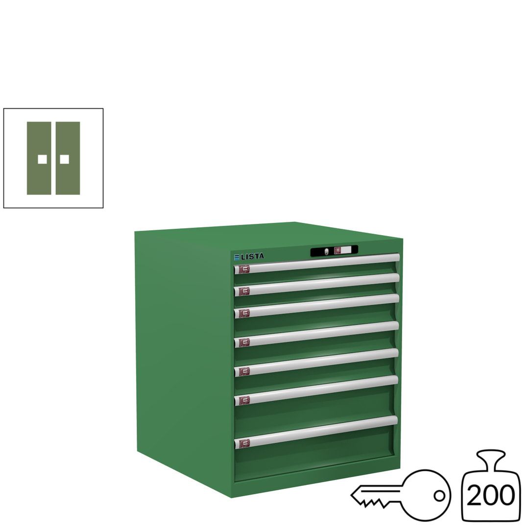 Lista Schubladenschrank - 14.409.010 - 850x717x725 mm (HxBxT) - 7 Schubladen - 75 kg - Key Lock - lichtblau (RAL 5012)