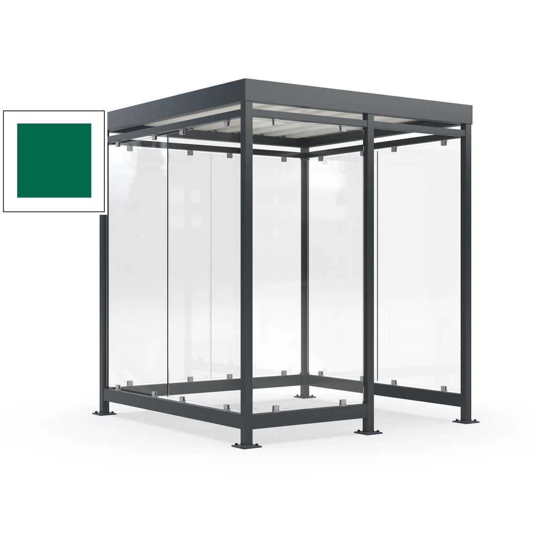 Raucherunterstand, Bushaltestelle, 7 Wände, 6-7 Personen, 2.510 x 2.165 x 2.165 mm (HxBxT), Farbe Achatgrau
