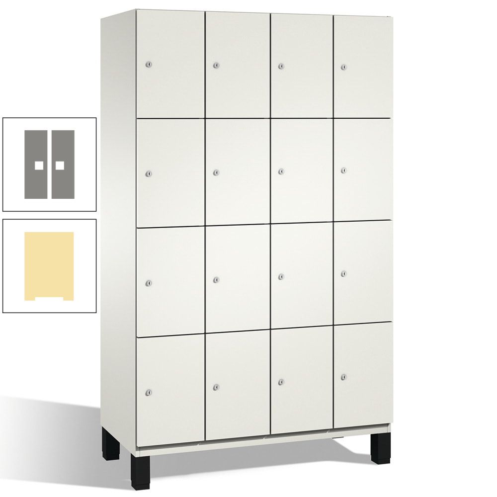 Fächerschrank, Stahlschrank, 16 Fächer, Türöffnungsbegrenzer, mit Füßen, Korpus lichtgrau, Tür anthrazitgrau, 1.980 x 1.200 x 525 mm (HxBxT)