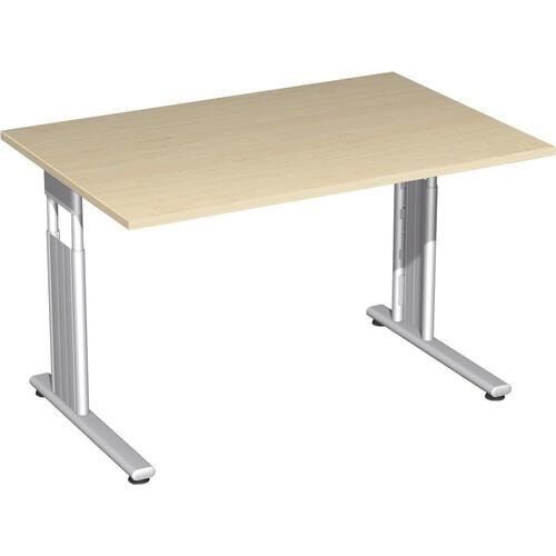 Schreibtisch - C-Fuß Flex - Bürotisch - höhenverstellbar - 820 x 1.200 x 800 mm (HxBxT) - Dekor Ahorn - Gestell silber