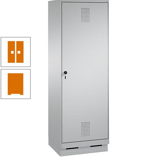 Doppel-Spind, Garderobenschrank, 1 Tür für 2 Abteile a 300 mm, Korpus anthrazitgrau, Türen anthrazitgrau, 1.800 x 600 x 500 mm (HxBxT)