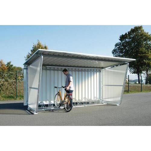 Seitenwand für Überdachungssystem, mit verzinktem Tragrahmen, glattes durchscheinendes Polycarbonat, rechts oder links einsetzbar