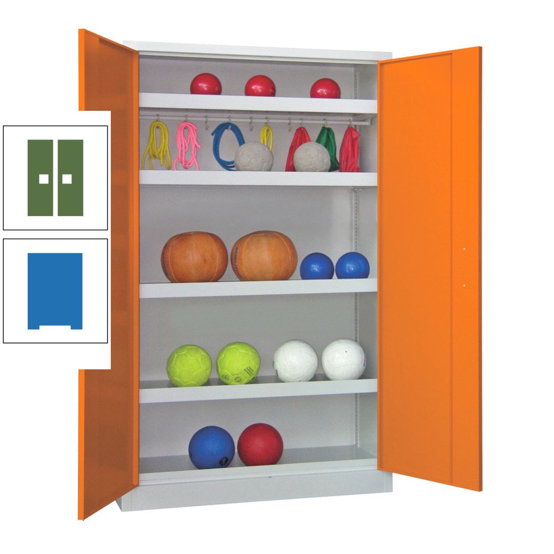 Ballschrank - Vollblechtüren - 4 Böden - 1 Hakenleiste - 1.950x1.200x500 mm (HxBxT) - anthrazitgrau