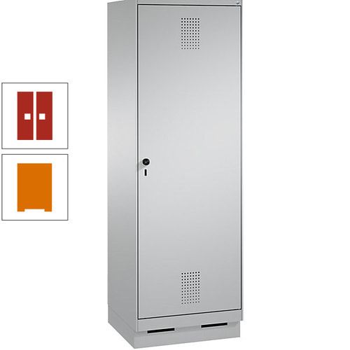 Doppel-Spind, Garderobenschrank, 1 Tür für 2 Abteile a 300 mm, Korpus anthrazitgrau, Türen anthrazitgrau, 1.800 x 600 x 500 mm (HxBxT)