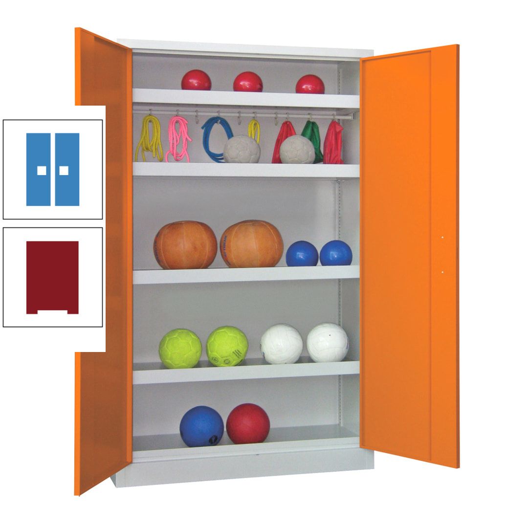 Ballschrank - Vollblechtüren - 4 Böden - 1 Hakenleiste - 1.950x1.200x500 mm (HxBxT) - anthrazitgrau