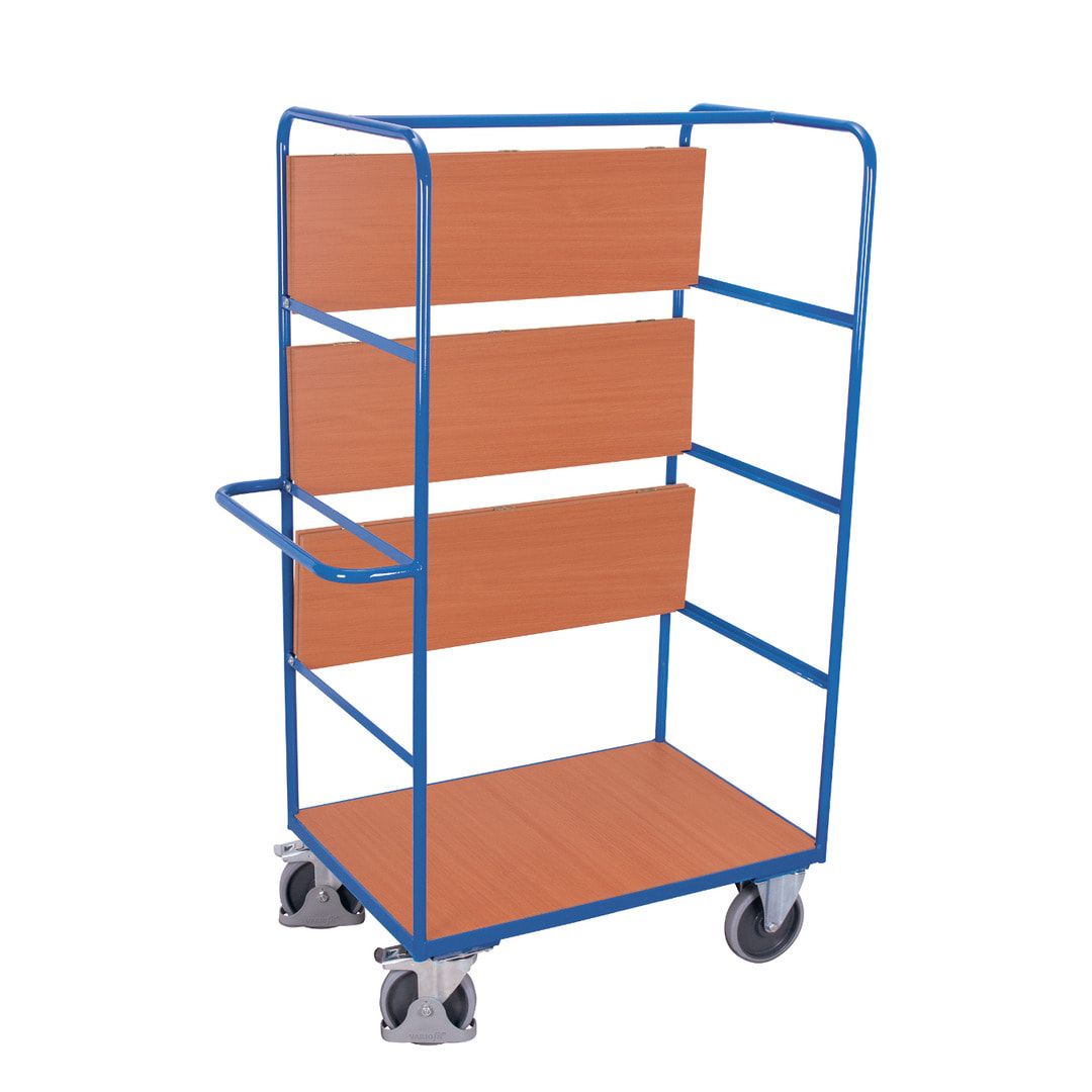Etagenwagen - 4 Etagen - 3 klappbare Böden - 1.890 x 700 x 1.200 mm (HxBxT) - Traglast 500 kg