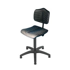 Arbeitsstuhl - ergonomische Polster - Sitzhöhe 440-630 mm - PU supersoft, schwarz - Kunststoff Fußkreuz - Gleiter - Sitzneige wählbar