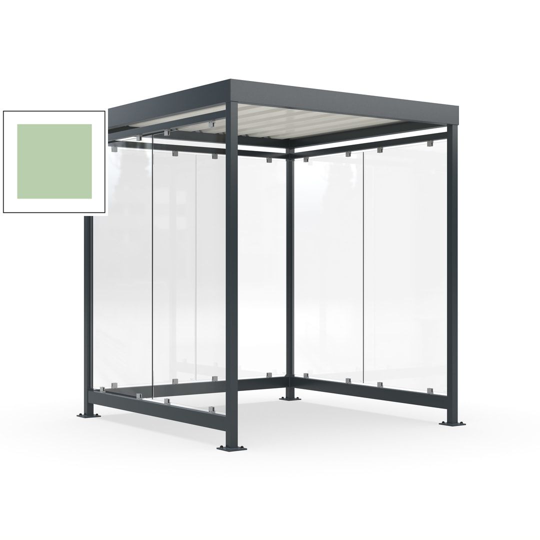 Raucherunterstand, Bushaltestelle, 6-7 Personen, 6 Wände, 2.510 x 2.165 x 2.165 mm (HxBxT), Achatgrau