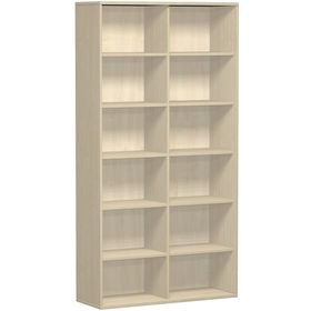 Büroregal, 6 Ordnerhöhen, Metallsockel/Standfüße, Dreischicht-Feinspan, Einlegeböden, 2.304 x 425 mm (HxBxT), Breite und Dekor wählbar