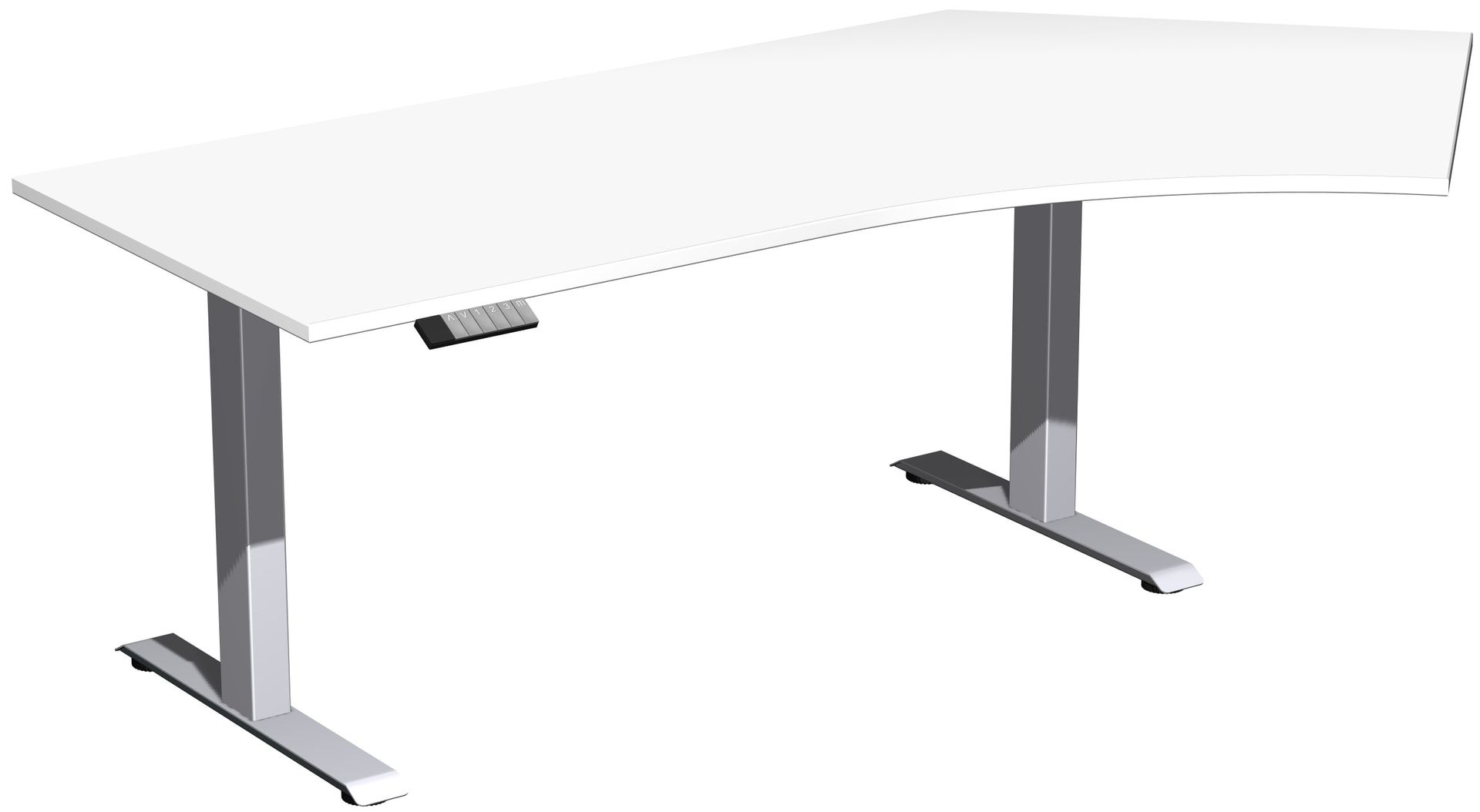 Winkelschreibtisch, Winkel rechts, Elevate Basic, elektronisch höhenverstellbar, 730 - 1.230 x 2.166 x 1.130 mm (HxBxT), Gestell anthrazit, Dekor Onyx
