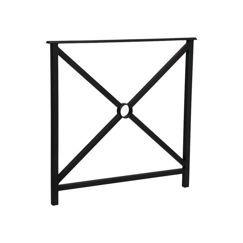 Geländer Kreuz und Kreis - 1.000 x 800 mm - flacher Handlauf - Farbe enzianblau - Außengeländer Systemgeländer