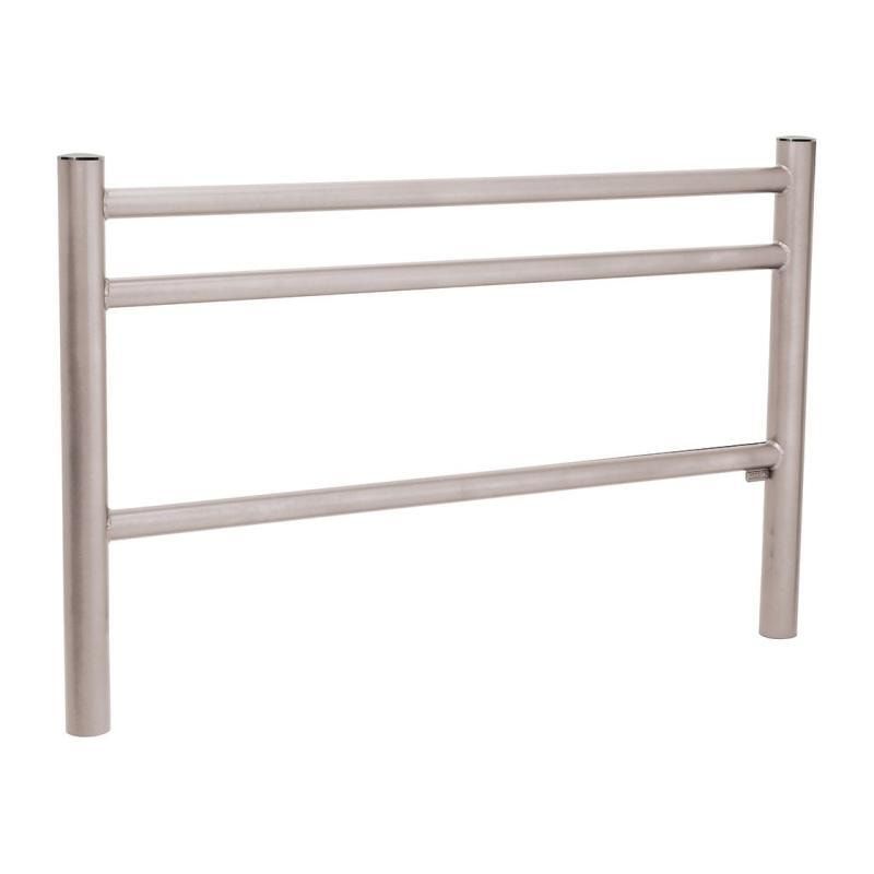 Geländer 3 Stahlrohre - 1.000 x 1.572 mm - Pfosten mit Edelstahlkopf - Farbe enzianblau - Außengeländer Systemgeländer