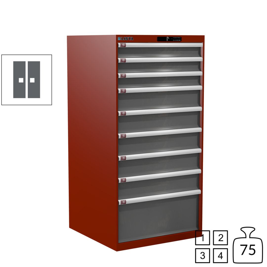 Lista Schubladenschrank - 13.106.010 - 1.450x717x725 mm (HxBxT) - 9 Schubladen - 200 kg - Key Lock - lichtblau (RAL 5012)