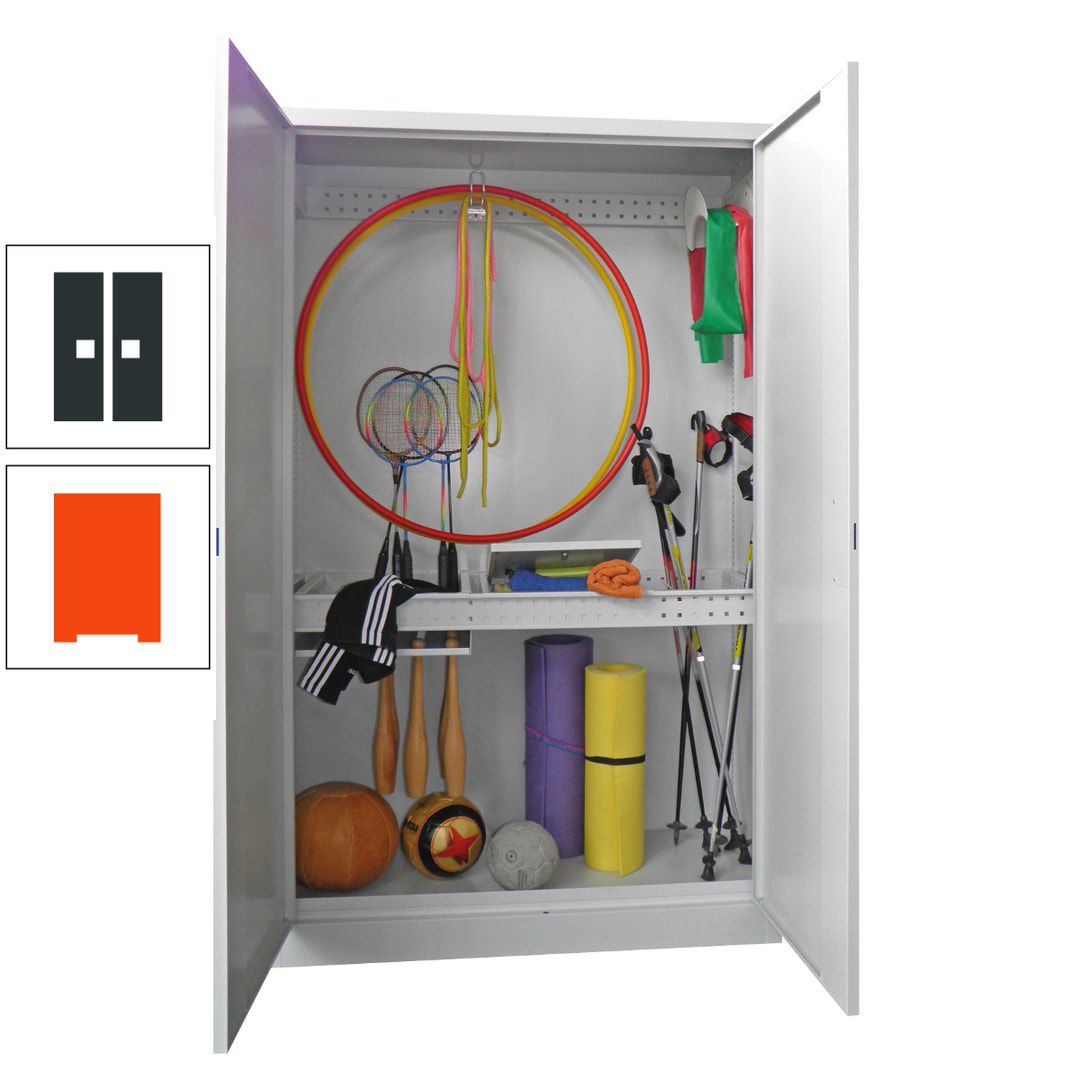 Sportschrank - Vollblechtüren - Variante 1 - 1.950x1.200x500 mm (HxBxT) - anthrazitgrau