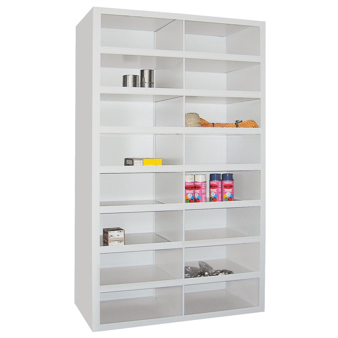 Fächerregal - Sortierstation - Ordnungsregal - 16 Fächer - Materialschrank - 1.800 x 1.000 x 500 mm (HxBxT) - Farbe anthrazitgrau