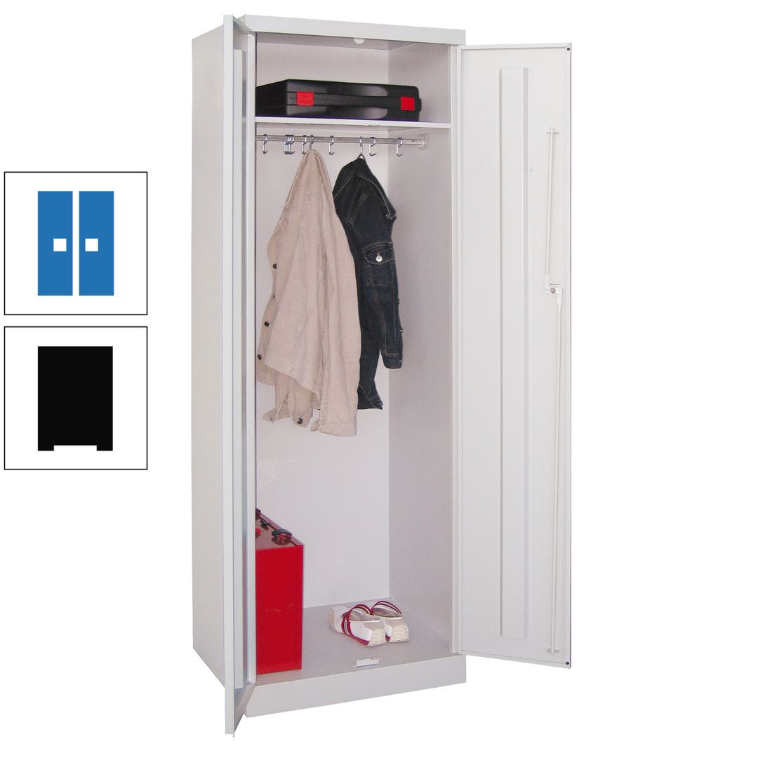 Garderobenschrank - 1 Fachboden - Kleiderstange - 1.800x600x500 mm (HxBxT) - Zylinderschloss - anthrazitgrau