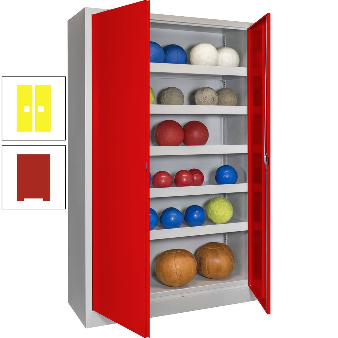Ballschrank - Vollblechtüren - 5 Böden - 1.950x1.200x500 mm (HxBxT) - anthrazitgrau