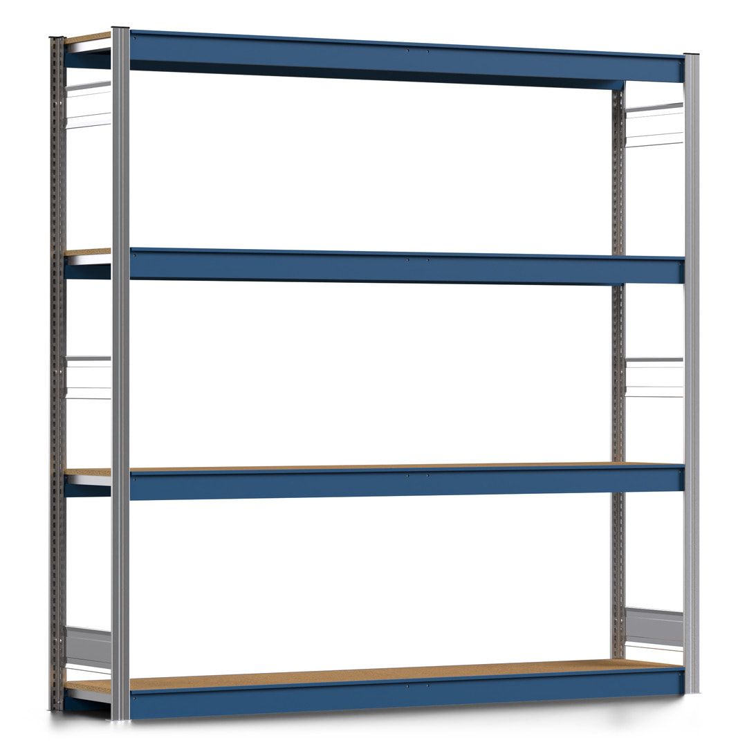 Weitspannregal EMIL - 2.000 x 2.010 x 400 mm (HxBxT) - Fachlast 400 kg - Holzböden - Lagerregal - Anbauregal