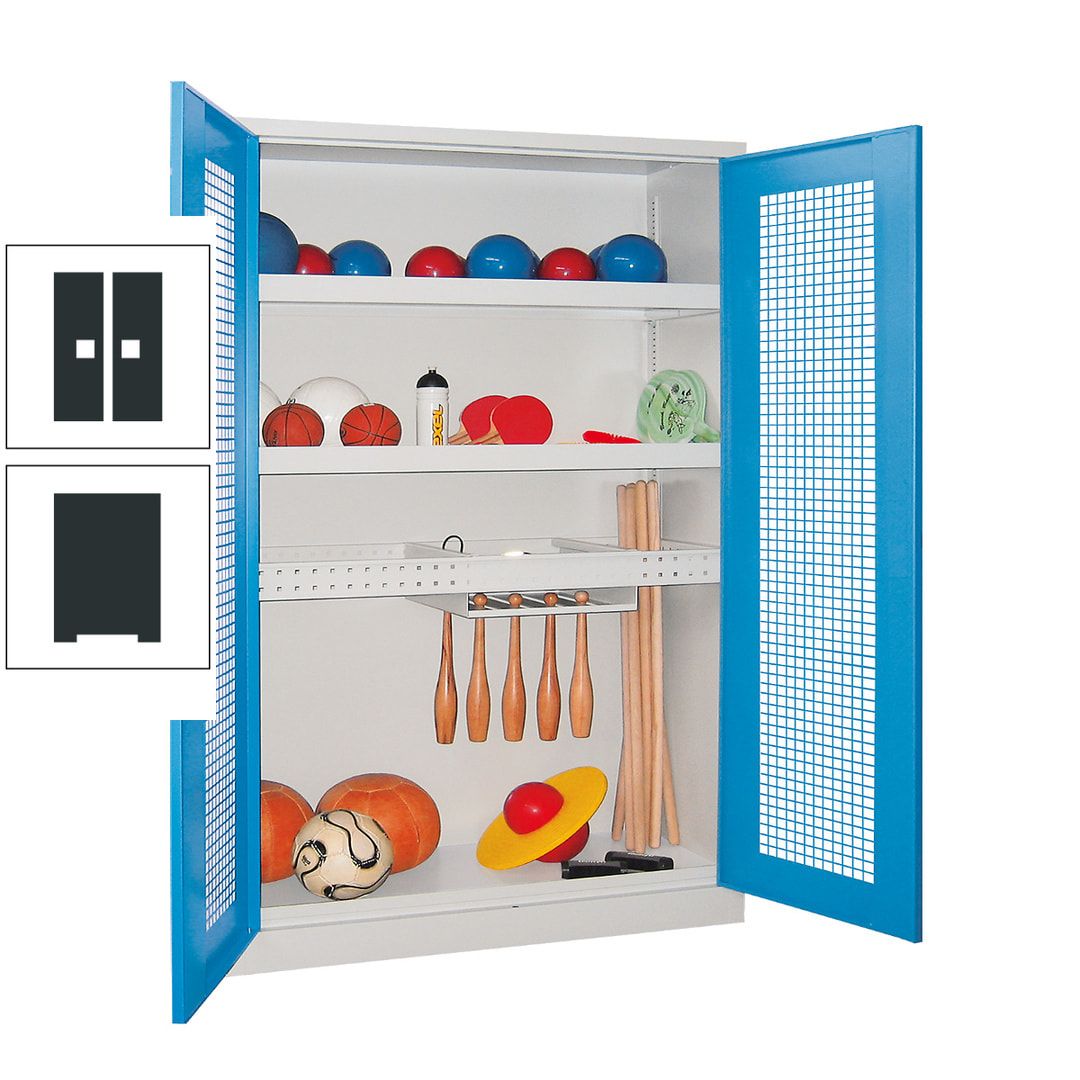 Sportschrank - Vollblechtüren - Variante 2 - 1.950x1.200x500 mm (HxBxT) - anthrazitgrau