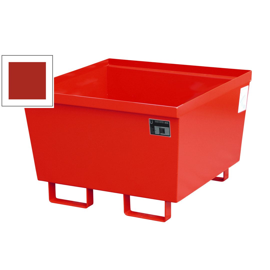 Ineinander stapelbare Auffangwanne - Stahl - 229 l Volumen - Breite 800 mm - feuerrot
