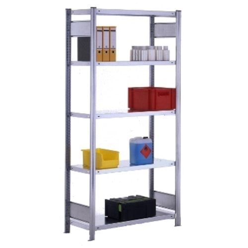 Fachbodenregal mit Tiefenriegel - 350 kg - 2.500 x 875 x 526 mm (HxBxT) - Anbauregal - 6 Böden - enzianblau - Lagerregal - Steckregal BERT
