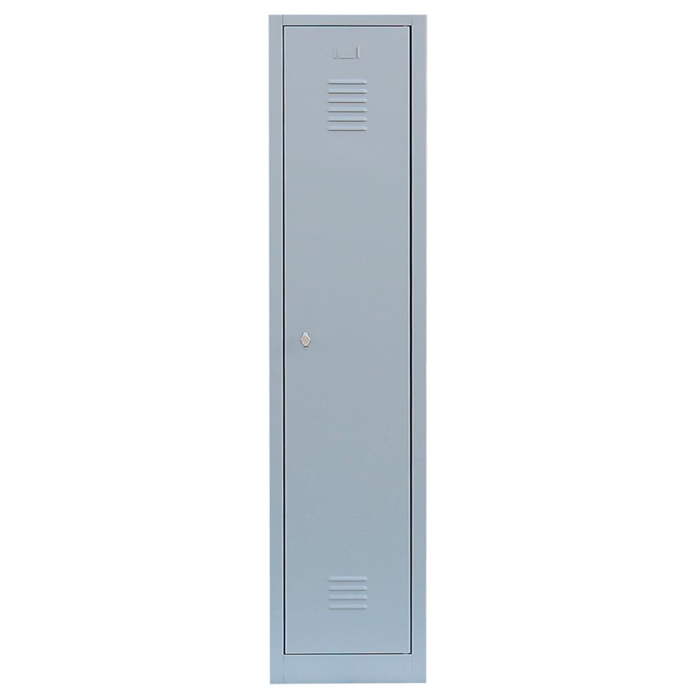 Garderobenschrank, Garderobenspind, 1 Abteil, 1.800 x 415 x 500 mm (HxBxT), Stahl, Korpusfarbe: lichtgrau, Frontfarbe: anthrazitgrau