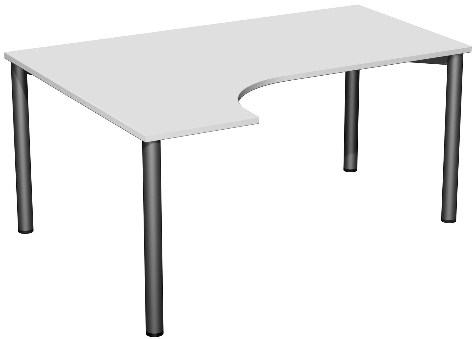 Eckschreibtisch - Ecke links - 4-Fuß Flex - 720 x 1.600 x 1.200 mm (HxBxT) - Gestell anthrazit - Ahorn
