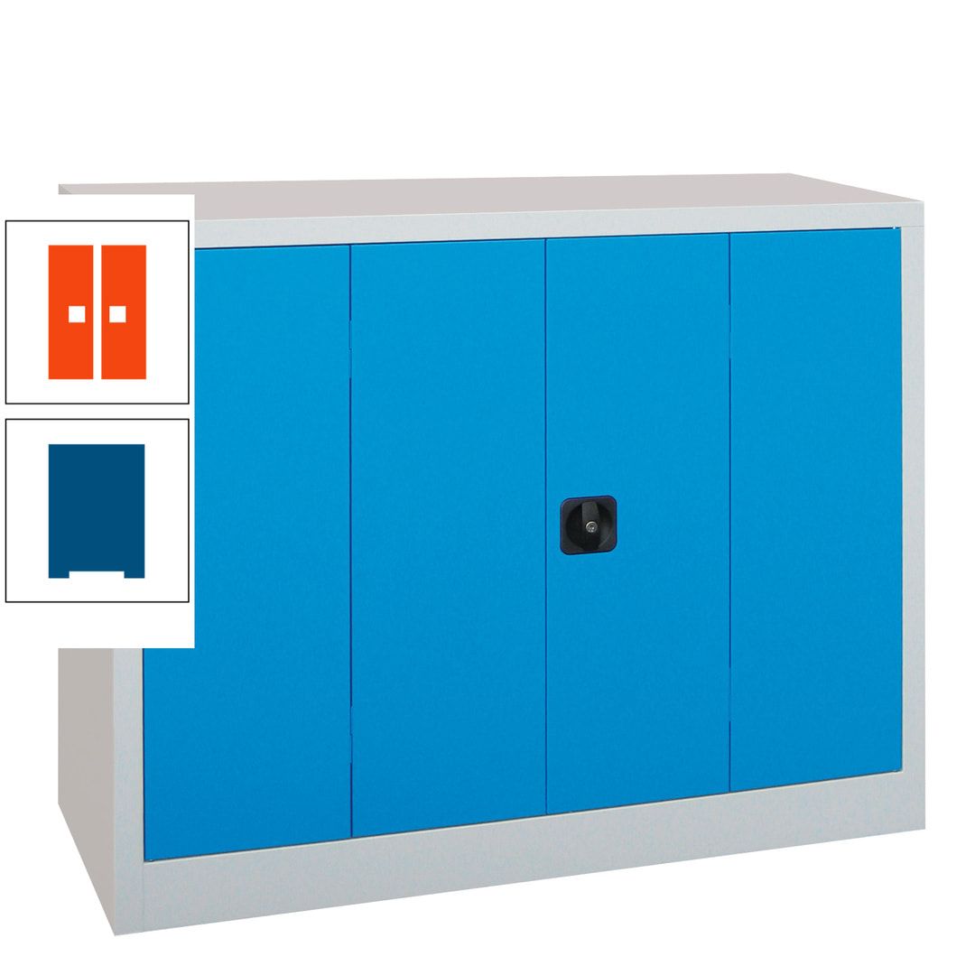 Falttürenschrank - 1.000x1.200x400 mm (HxBxT) - 2 Einlegeböden, gepulvert - Zylinderschloss - anthrazitgrau