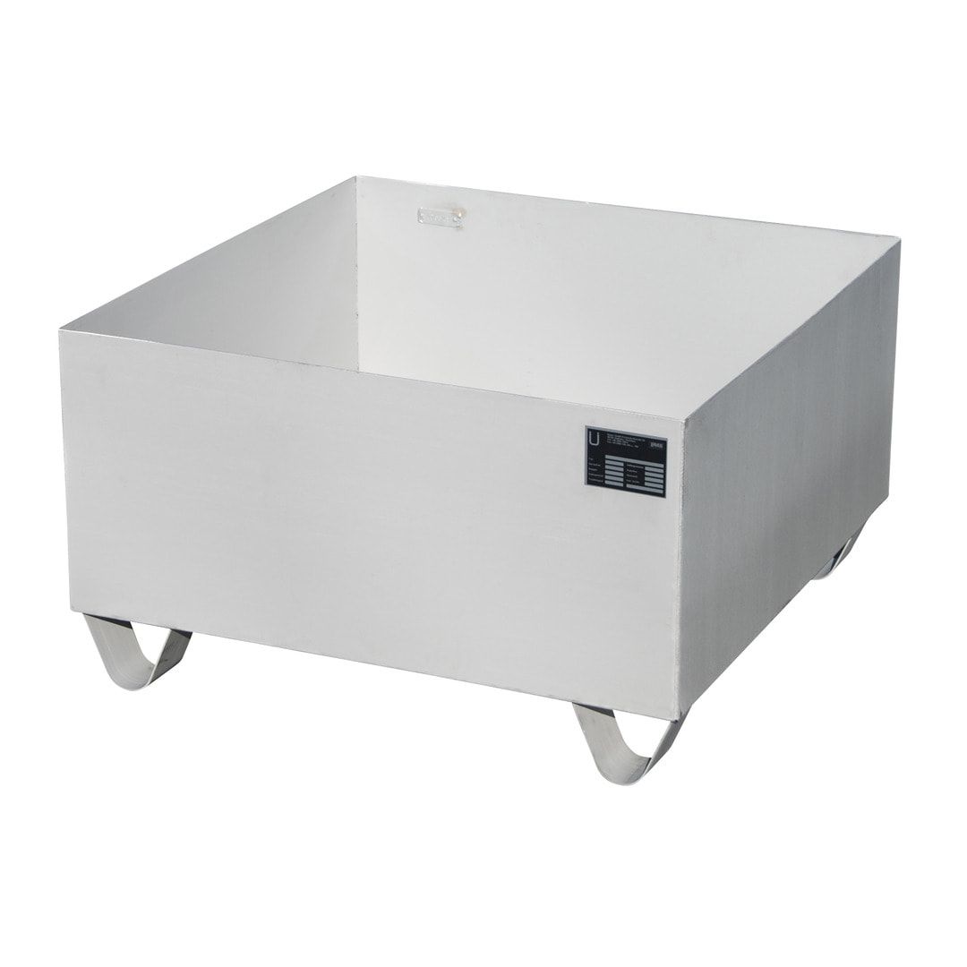 Edelstahl-Auffangwanne für 200 l Fässer - 210 l Volumen - 465 x 800 x 800 mm (HxBxT)