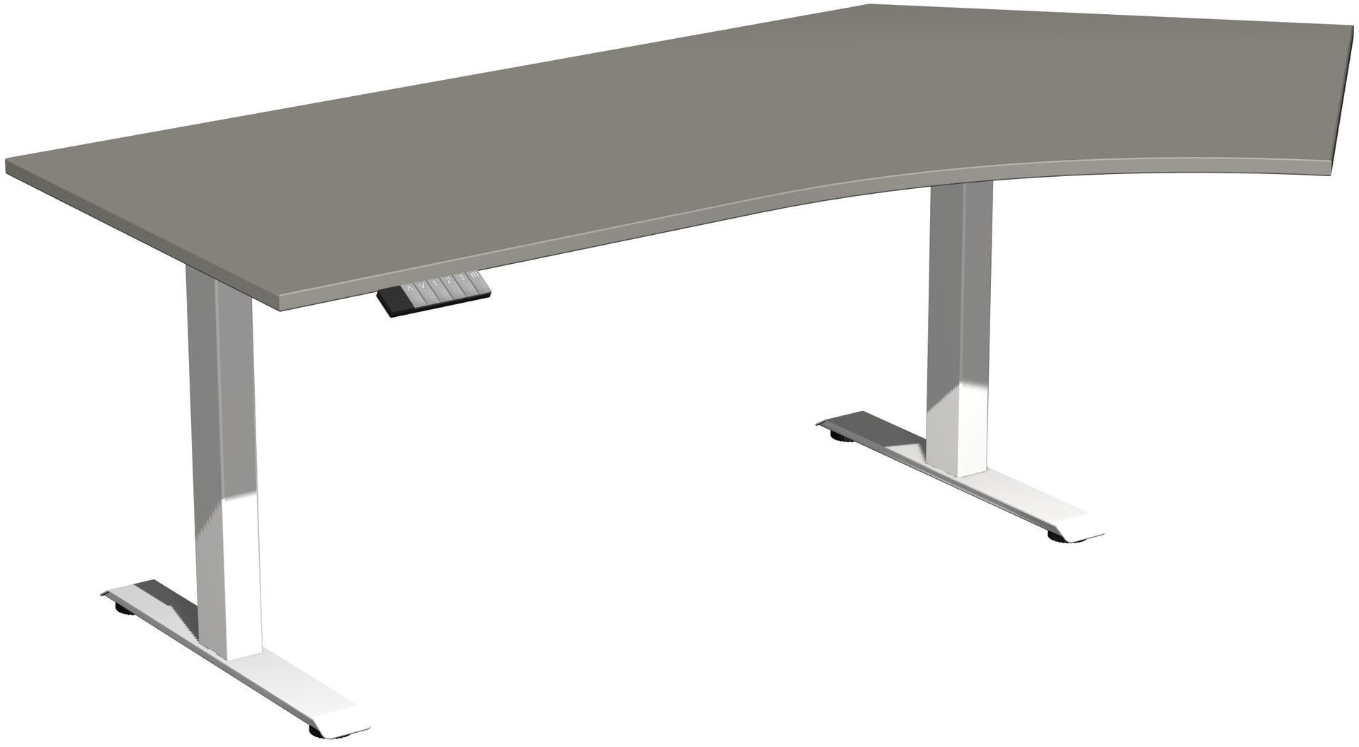 Winkelschreibtisch, Winkel rechts, Elevate Basic, elektronisch höhenverstellbar, 730 - 1.230 x 2.166 x 1.130 mm (HxBxT), Gestell anthrazit, Dekor Onyx