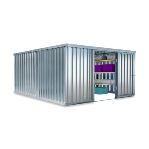 Container, Lagercontainer, Schnellbaucontainer, Materialcontainer, Baucontainer, Gerätehaus, zerlegt, 2.150 x 4.050 x 4.340 mm (HxBxT)