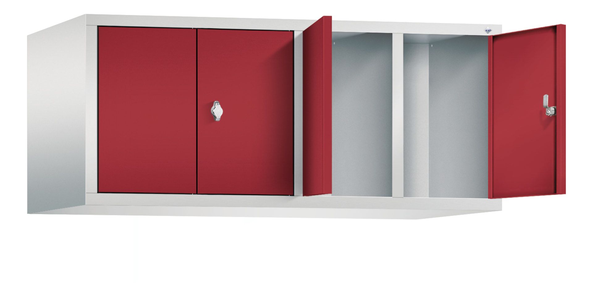 Aufsatzschrank für Spinde und Schließfachschränke, Doppeltüren, 4 Abteile, Korpus anthrazitgrau, Türfarbe anthrazitgrau, 500 x 1.190 x 500 mm (HxBxT)