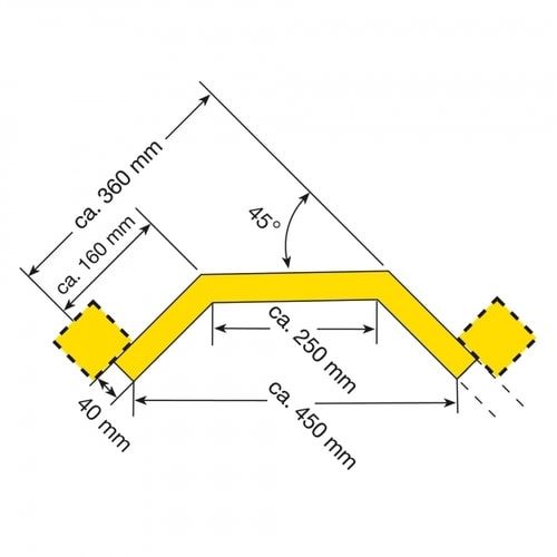 1,2m Planke Indoor für Rammschutz System Basic - Baukastensystem - flexibel und erweiterbar - Anfahrschutz Gütestahl