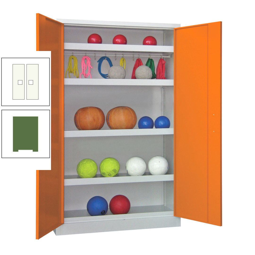 Ballschrank - Vollblechtüren - 4 Böden - 1 Hakenleiste - 1.950x1.200x500 mm (HxBxT) - anthrazitgrau