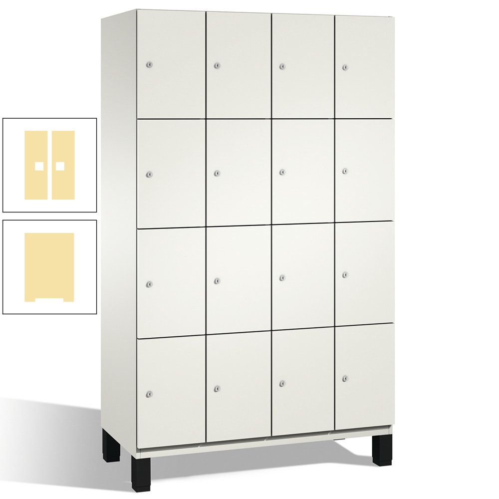 Fächerschrank, Stahlschrank, 16 Fächer, Türöffnungsbegrenzer, mit Füßen, Korpus lichtgrau, Tür anthrazitgrau, 1.980 x 1.200 x 525 mm (HxBxT)