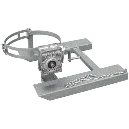 Eichinger Fasskipper für Stapler, 465 x 1.090 x 1.270 mm (HxBxT), hydraulisch, Stahlriemensicherung, 360 kg, Drehbereich 360 Grad, Farbe anthrazitgrau