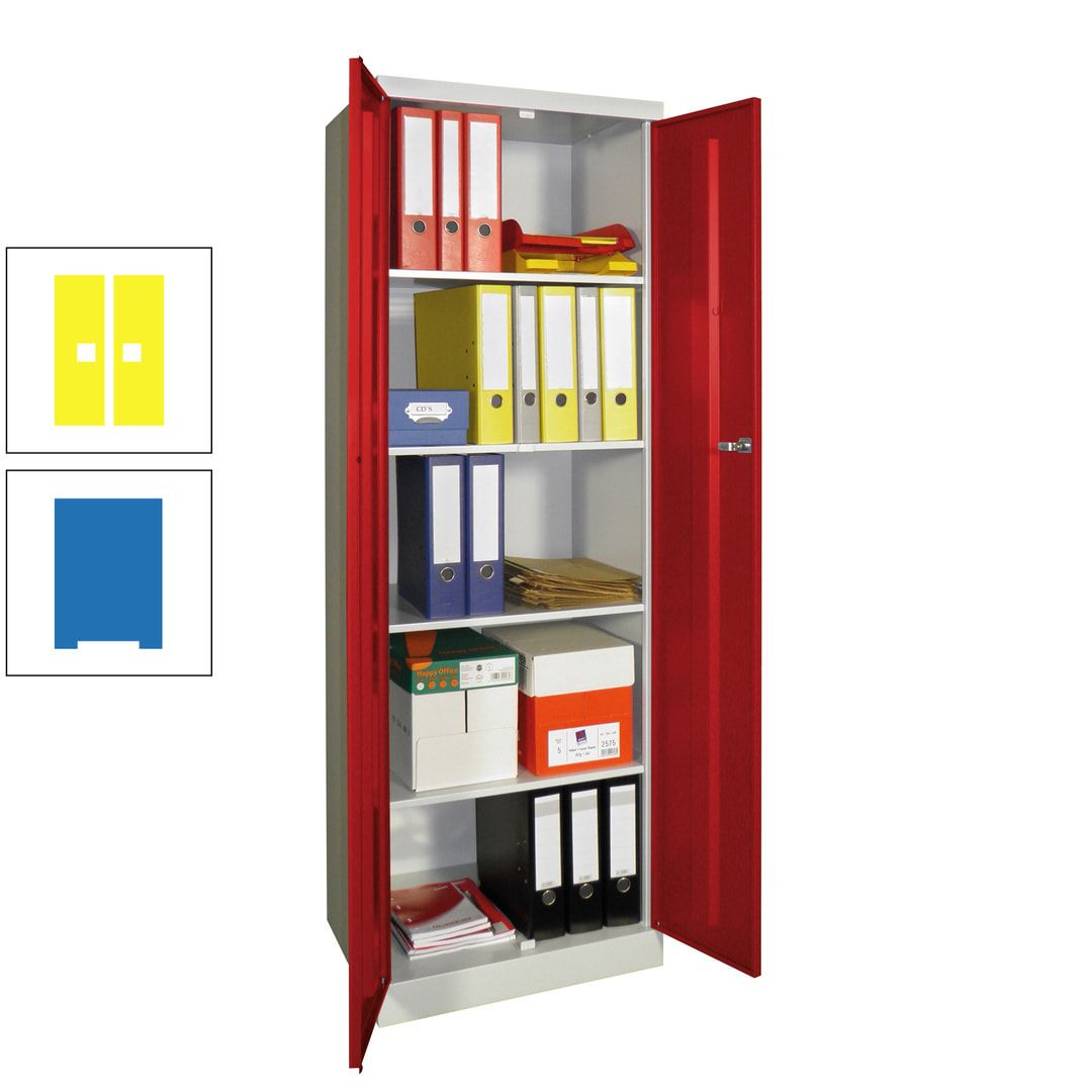 Aktenschrank - Sockel - 4 Böden - 1.800x600x500 mm (HxBxT) - Zylinderschloss - anthrazitgrau