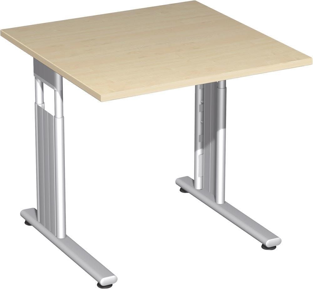 Schreibtisch - C-Fuß Flex - Bürotisch - höhenverstellbar - 820 x 1.200 x 800 mm (HxBxT) - Dekor Ahorn - Gestell silber