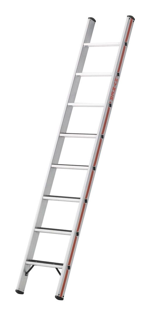 Anlegeleiter, Aluminium, Rutschhemmung R13-Beschichtung, 2.220 x 425 mm (LxB), 8 Stufen, Stufentiefe 80 mm, Leiterfüße, ölige Bereiche, Hymer