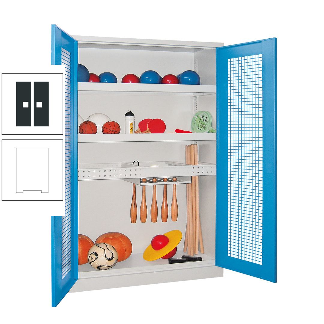 Sportschrank - Vollblechtüren - Variante 2 - 1.950x1.200x500 mm (HxBxT) - anthrazitgrau
