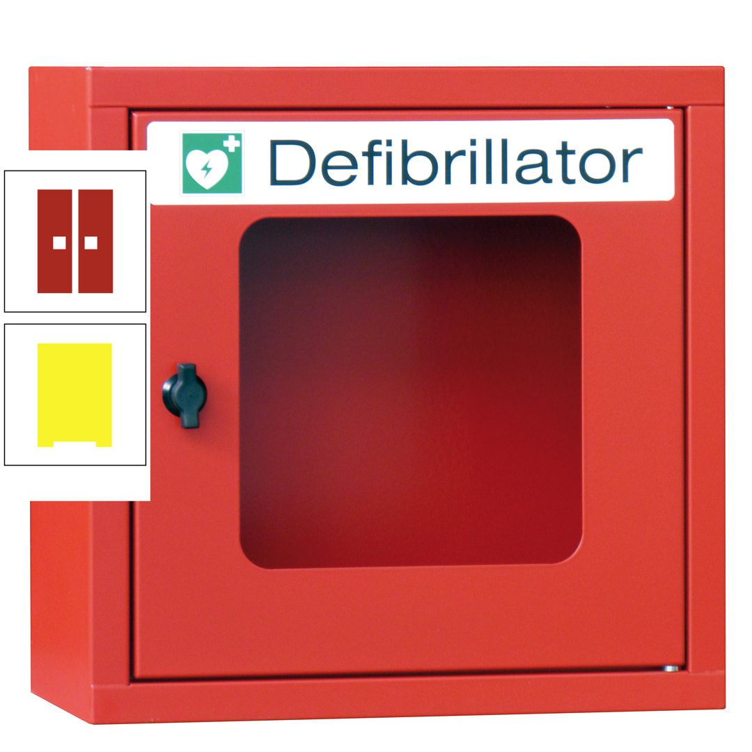 Defibrillatorenschrank - 400 x 400 x 200 mm (HxBxT) - Sichtfenster - anthrazitgrau