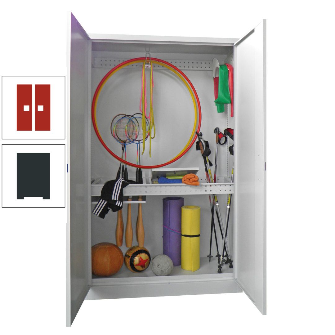 Sportschrank - Vollblechtüren - Variante 1 - 1.950x1.200x500 mm (HxBxT) - anthrazitgrau