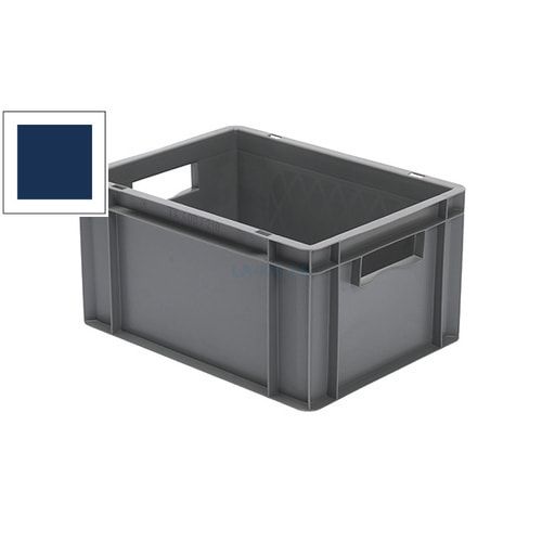Eurobox - Eurokasten - Volumen 19 l - Boden geschlossen, Wände durchbrochen - 210 x 300 x 400 mm (HxBxT) - VE 4 Stk. - blau