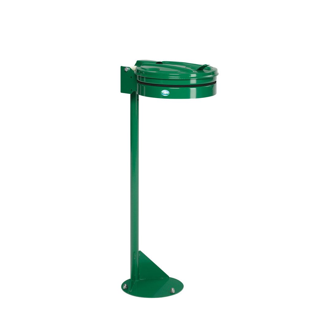 Müllsackhalter - Standgerät - Stahl - mit Deckel - für 120 l Säcke - 1.050 x 370 x 465 mm (HxBxT) - enzianblau
