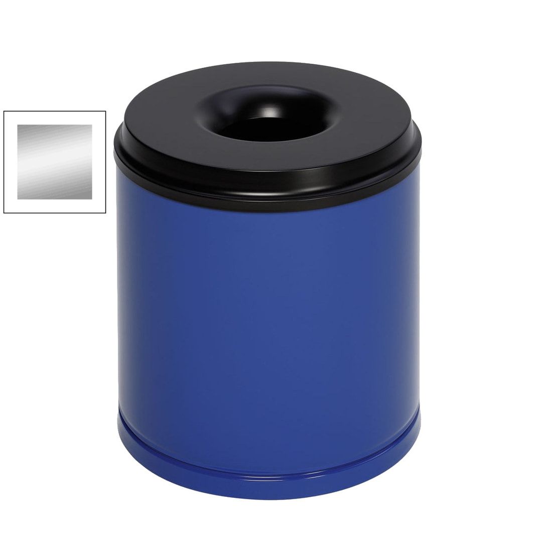 Edelstahl Papierkorb - feuersicher - Volumen 30 l - 390 x 375 x 375 mm (HxBxT) - 5 kg